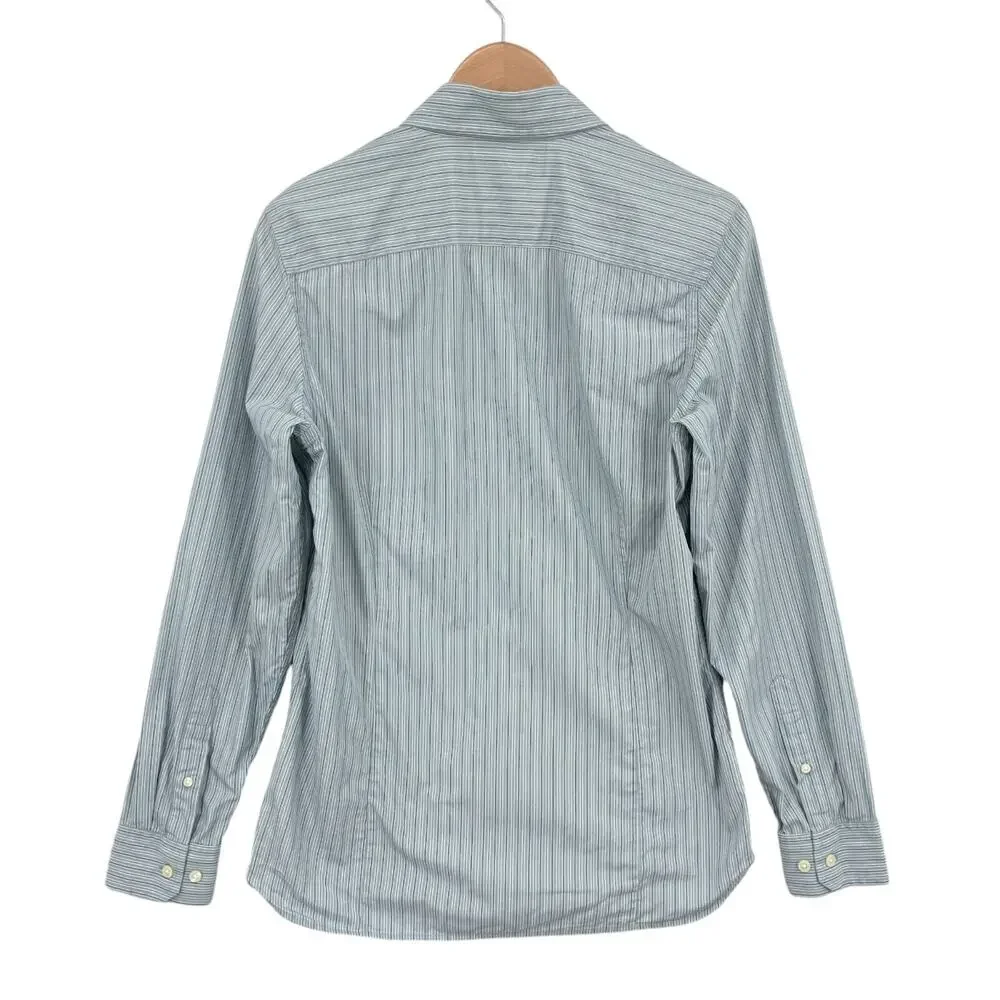 Banana Republic Long Sleeve Shirt Medium Mens Blue Striped Slim Fit Button Down